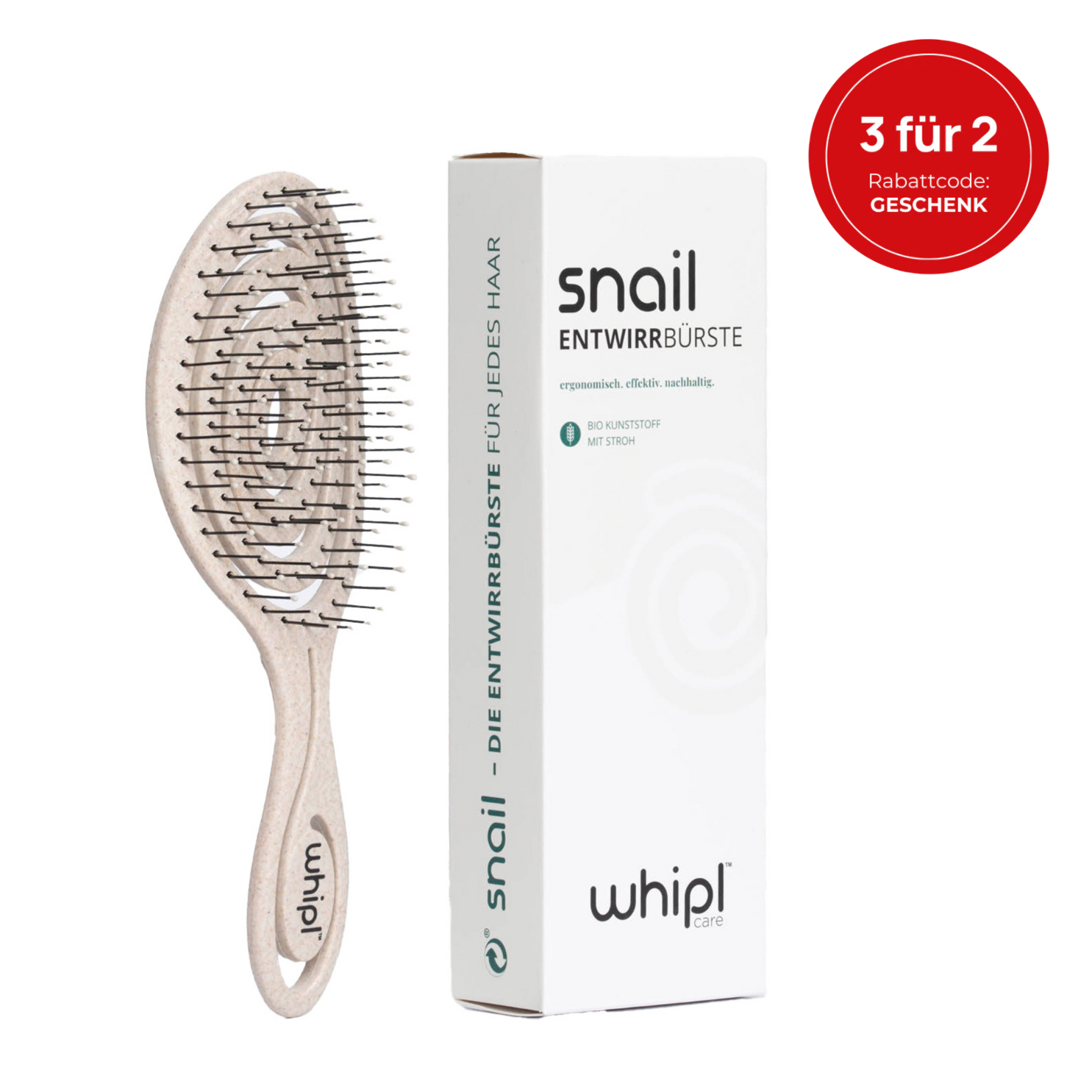 Whipl™ Snail Bio Entwirrbürste mit Spiralfeder
